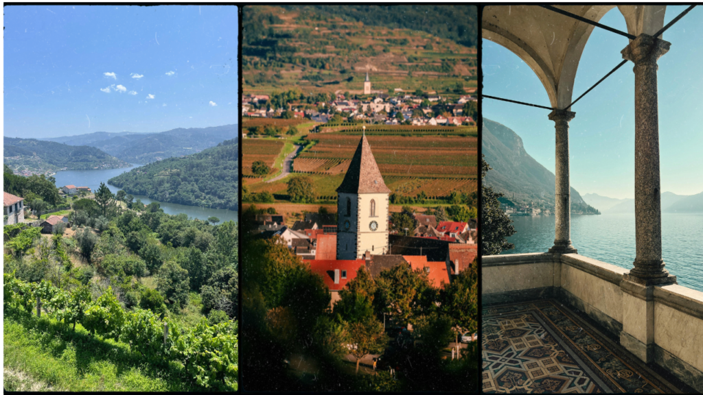 Douro valley, Wachau valley, Lake Como
