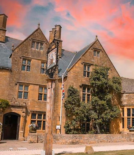 Elegant manor house hotel in the Cotswolds countryside