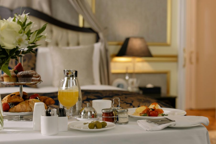 Relaxed breakfast setting in Budapest.
