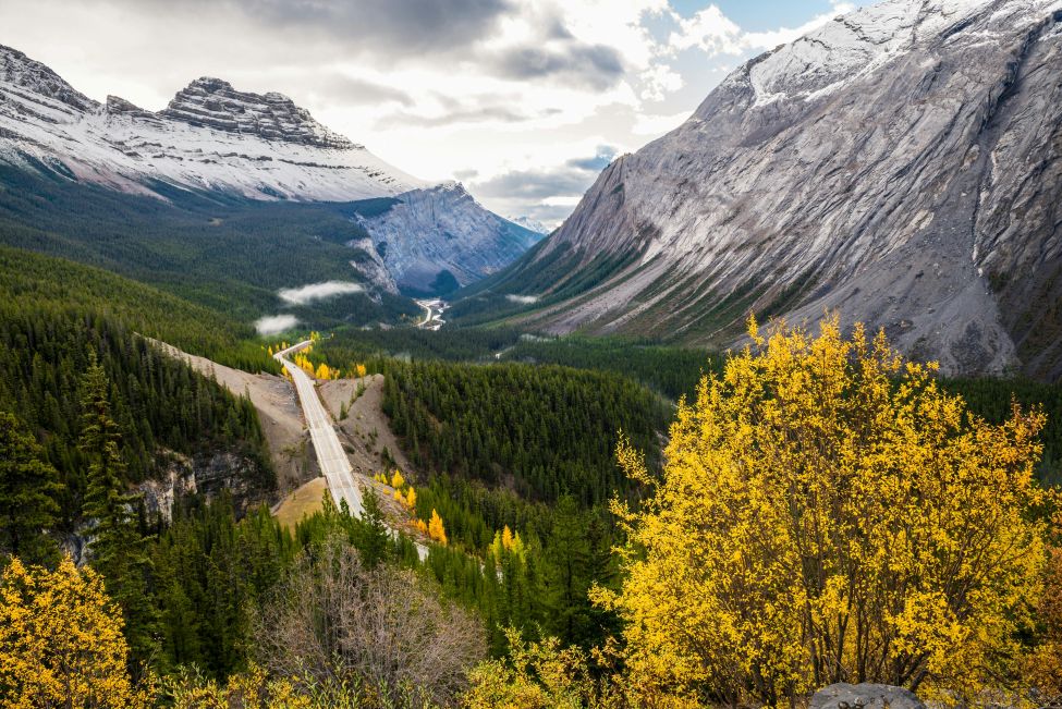icefields parkway couple viewpoint canada