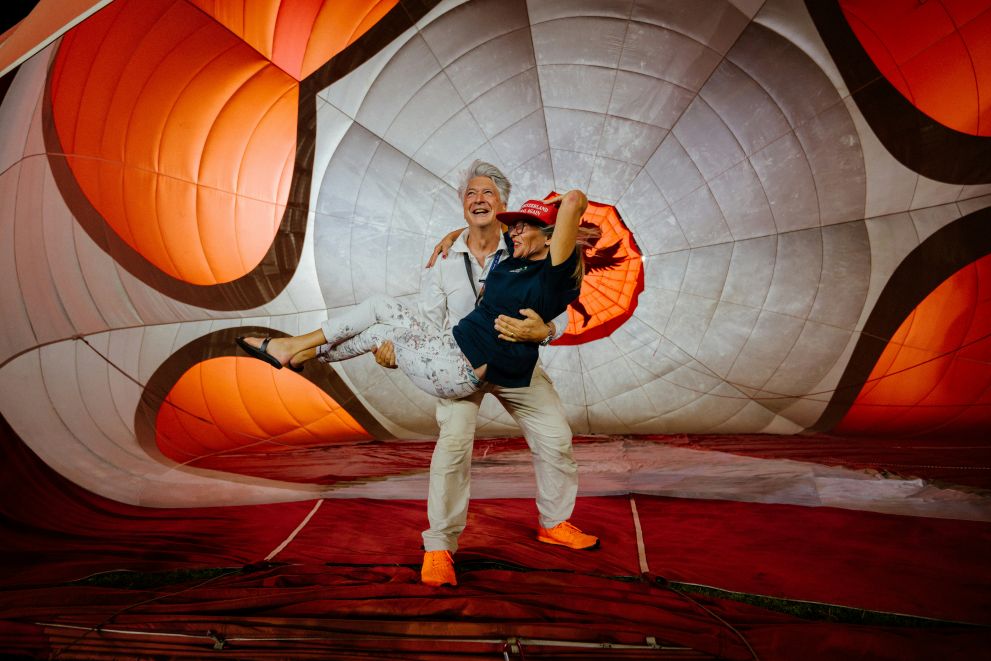  older couple reconnecting travel
