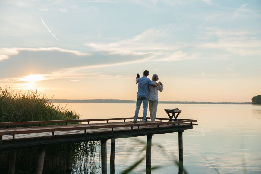 empty nester couple traveling Europe