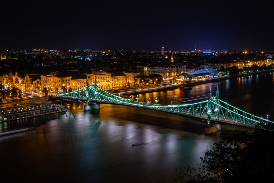 Budapest illuminated Danube